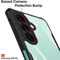 VAKIBO Best Selling Black and Transparent Coloured Made With Soft TPU and Acrylic Back Cover Case With 4 Corner and Camera Protection Suitable for Samsung Galaxy A26