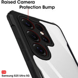 VAKIBO Best Selling Black and Transparent Coloured Made With Soft TPU and Acrylic Back Cover Case With 4 Corner and Camera Protection Suitable for Samsung Galaxy S25 Ultra