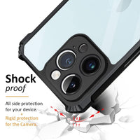 VAKIBO Best Selling Black and Transparent Coloured Made With Soft TPU and Acrylic Back Cover Case With 4 Corner and Camera Protection Suitable for iPhone 16 Pro Max