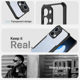 VAKIBO Best Selling Black and Transparent Coloured Made With Soft TPU and Acrylic Back Cover Case With 4 Corner and Camera Protection Suitable for Oppp Reno 13