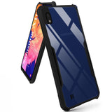 VAKIBO Best Selling Black and Transparent Coloured Made With Soft TPU and Acrylic Back Cover Case With 4 Corner and Camera Protection Suitable for Samsung Galaxy A10