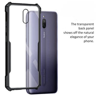 VAKIBO Best Selling Black and Transparent Coloured Made With Soft TPU and Acrylic Back Cover Case With 4 Corner and Camera Protection Suitable for Mi Redmi 8A Dual