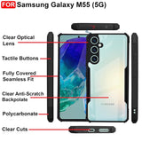VAKIBO Best Selling Black and Transparent Coloured Made With Soft TPU and Acrylic Back Cover Case With 4 Corner and Camera Protection Suitable for Samsung Galaxy A55
