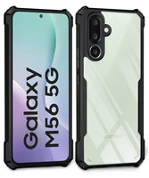 VAKIBO Best Selling Black and Transparent Coloured Made With Soft TPU and Acrylic Back Cover Case With 4 Corner and Camera Protection Suitable for Samsung Galaxy M56