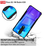 VAKIBO Best Selling Black and Transparent Coloured Made With Soft TPU and Acrylic Back Cover Case With 4 Corner and Camera Protection Suitable for Mi Poco X2