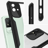 VAKIBO Best Selling Black and Transparent Coloured Made With Soft TPU and Acrylic Back Cover Case With 4 Corner and Camera Protection Suitable for Realme Narzo 50i