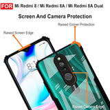 VAKIBO Best Selling Black and Transparent Coloured Made With Soft TPU and Acrylic Back Cover Case With 4 Corner and Camera Protection Suitable for Mi Redmi 8