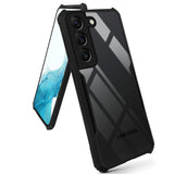 VAKIBO Best Selling Black and Transparent Coloured Made With Soft TPU and Acrylic Back Cover Case With 4 Corner and Camera Protection Suitable for Samsung Galaxy S22 Plus