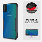 VAKIBO Best Selling Black and Transparent Coloured Made With Soft TPU and Acrylic Back Cover Case With 4 Corner and Camera Protection Suitable for Samsung Galaxy M30S