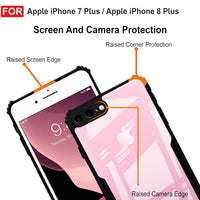 VAKIBO Best Selling Black and Transparent Coloured Made With Soft TPU and Acrylic Back Cover Case With 4 Corner and Camera Protection Suitable for iPhone 8 Plus