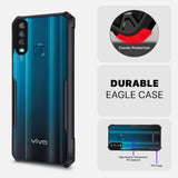 VAKIBO Best Selling Black and Transparent Coloured Made With Soft TPU and Acrylic Back Cover Case With 4 Corner and Camera Protection Suitable for Vivo Y12