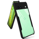 VAKIBO Best Selling Black and Transparent Coloured Made With Soft TPU and Acrylic Back Cover Case With 4 Corner and Camera Protection Suitable for Google Pixel 8A