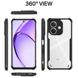 VAKIBO Best Selling Black and Transparent Coloured Made With Soft TPU and Acrylic Back Cover Case With 4 Corner and Camera Protection Suitable for Oppo A3x
