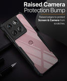 VAKIBO Best Selling Black and Transparent Coloured Made With Soft TPU and Acrylic Back Cover Case With 4 Corner and Camera Protection Suitable for Moto Edge 60 Fusion