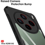 VAKIBO Best Selling Black and Transparent Coloured Made With Soft TPU and Acrylic Back Cover Case With 4 Corner and Camera Protection Suitable for Vivo X200