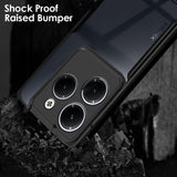 VAKIBO Best Selling Black and Transparent Coloured Made With Soft TPU and Acrylic Back Cover Case With 4 Corner and Camera Protection Suitable for Tecno Spark 8 HD