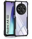 VAKIBO Best Selling Black and Transparent Back Cover Case Made With Soft TPU and Acrylic With 4 Corner and Camera Protection Suitable for Mi Redmi 14C