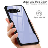 VAKIBO Best Selling Black and Transparent Coloured Made With Soft TPU and Acrylic Back Cover Case With 4 Corner and Camera Protection Suitable for Google Pixel 9A