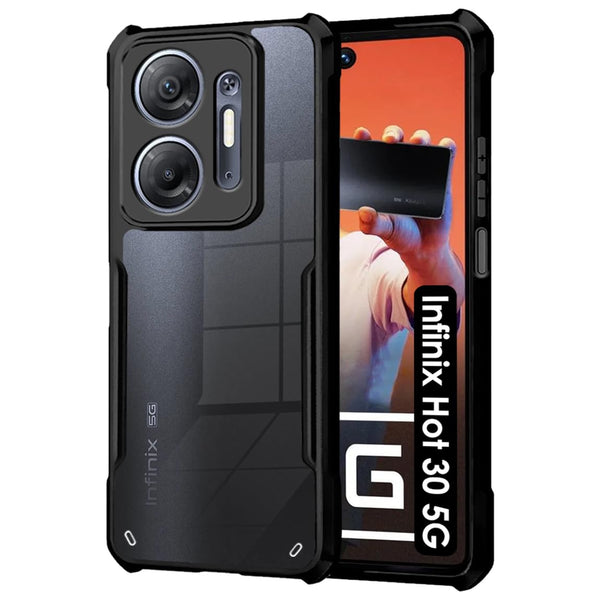 VAKIBO Super Premium Black Border Transparent Case With Corner Protection & Camera Protection Suitable for Infinix Hot 30