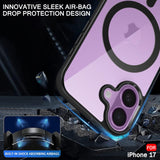 VAKIBO Megnatic Magsafe Black Coloured Soft with Hard back Back Cover Case With Camera Protection Ring Suitable for iPhone 17