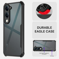 VAKIBO Best Selling Black and Transparent Coloured Made With Soft TPU and Acrylic Back Cover Case With 4 Corner and Camera Protection Suitable for Vivo Y04