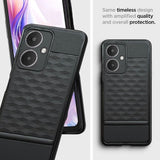 VAKIBO Parallax Design Black Coloured Made with Soft Rubber TPU Back Cover Case Camera Protection Ring Suitable for Moto G54