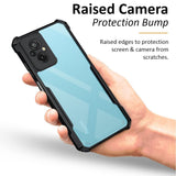 VAKIBO Best Selling Black and Transparent Coloured Made With Soft TPU and Acrylic Back Cover Case With 4 Corner and Camera Protection Suitable for Mi Redmi 11 Prime 4G