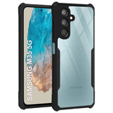 VAKIBO Best Selling Black and Transparent Back Cover Case Made With Soft TPU and Acrylic With 4 Corner and Camera Protection Suitable for Samsung Galaxy M35