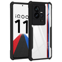 VAKIBO Super Premium Black Border Transparent Case With Corner Protection & Camera Protection Suitable for iQOO 11 5G