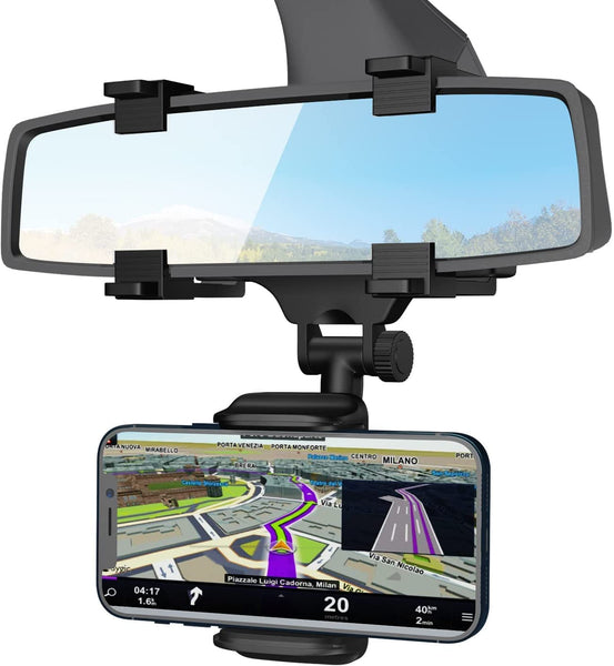 Car Phone Holder 360° Rotation Universal Smartphone Mount for Rear View Mirror