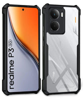 VAKIBO Best Selling Black and Transparent Coloured Made With Soft TPU and Acrylic Back Cover Case With 4 Corner and Camera Protection Suitable for Realme P3