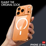 VAKIBO Megnatic Magsafe Transparent Coloured Soft with Hard back Back Cover Case With Camera Protection Ring Suitable for iPhone 17 Pro