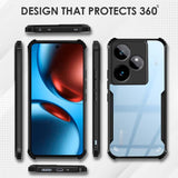VAKIBO Best Selling Black and Transparent Coloured Made With Soft TPU and Acrylic Back Cover Case With 4 Corner and Camera Protection Suitable for Realme GT7