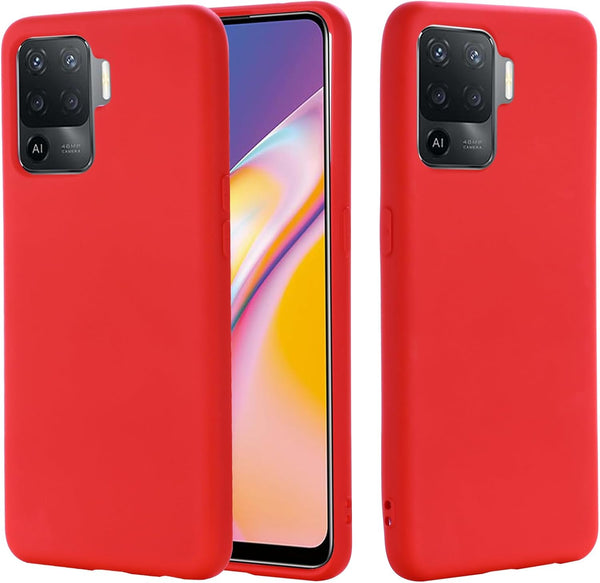 VAKIBO 1.2 MM Thick Red Coloured Soft TPU Rubber Back Cover Case With Camera Protection Ring Suitable for Oppo F19 Pro