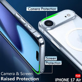 VAKIBO Megnatic Magsafe Transparent Coloured Soft with Hard back Back Cover Case With Camera Protection Ring Suitable for iPhone 17 Air