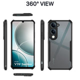 VAKIBO Best Selling Black and Transparent Coloured Made With Soft TPU and Acrylic Back Cover Case With 4 Corner and Camera Protection Suitable for Vivo Y04