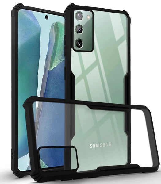 VAKIBO Best Selling Black and Transparent Back Cover Case Made With Soft TPU and Acrylic With 4 Corner and Camera Protection Suitable for Samsung Galaxy Note 20 Plus