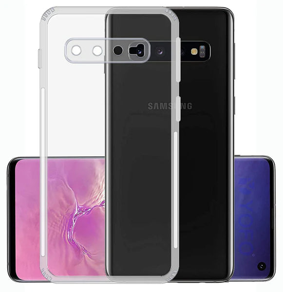 VAKIBO Super Premium Soft TPU Transparent Case With Dustplug,Side Grip,Corner Protection,lanyard Cuts,Camera Protection Suitable for Samsung S10 Plus