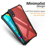 VAKIBO Best Selling Black and Transparent Coloured Made With Soft TPU and Acrylic Back Cover Case With 4 Corner and Camera Protection Suitable for Samsung Galaxy M01