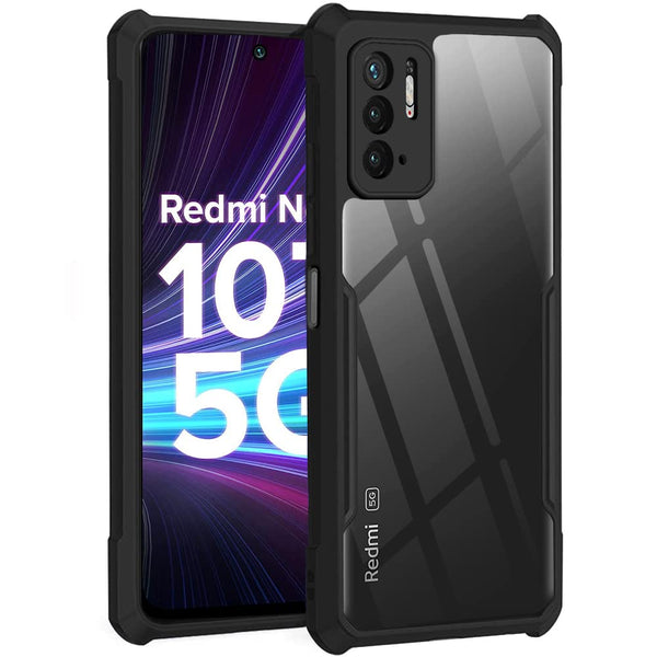 VAKIBO Super Premium Black Border Transparent Case With Corner Protection & Camera Protection Suitable for Mi Poco M3 Pro 5G