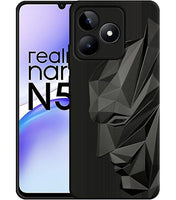 VAKIBO Bat Man 3D Mask Design Black Coloured Soft TPU Back Cover Case With Camera Protection Ring Suitable for Realme C51 4G