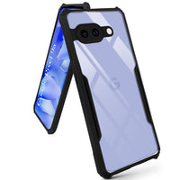 VAKIBO Best Selling Black and Transparent Coloured Made With Soft TPU and Acrylic Back Cover Case With 4 Corner and Camera Protection Suitable for Google Pixel 9A
