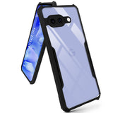 VAKIBO Best Selling Black and Transparent Coloured Made With Soft TPU and Acrylic Back Cover Case With 4 Corner and Camera Protection Suitable for Google Pixel 9A