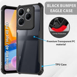 VAKIBO Best Selling Black and Transparent Coloured Made With Soft TPU and Acrylic Back Cover Case With 4 Corner and Camera Protection Suitable for Tecno Spark 8 HD