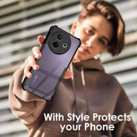VAKIBO Best Selling Black and Transparent Coloured Made With Soft TPU and Acrylic Back Cover Case With 4 Corner and Camera Protection Suitable for Vivo Y39
