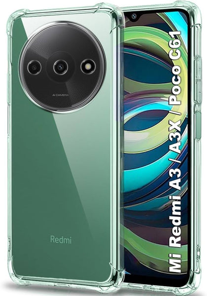 VAKIBO Premium Clear 1.5MM Thick Transparent Soft TPU Rubber Back Cover Case With Camera Protection Suitable for Mi Redmi A3X