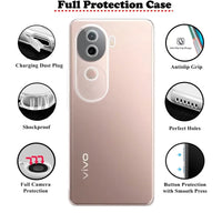 VAKIBO Premium Clear 1.5MM Thick Transparent Soft TPU Rubber Back Cover Case With Camera Protection Suitable for Vivo V40E