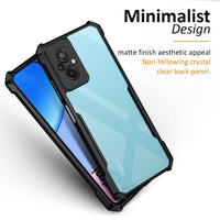 VAKIBO Best Selling Black and Transparent Coloured Made With Soft TPU and Acrylic Back Cover Case With 4 Corner and Camera Protection Suitable for Mi Redmi 11 Prime 4G