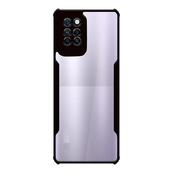VAKIBO Best Selling Black and Transparent Coloured Made With Soft TPU and Acrylic Back Cover Case With 4 Corner and Camera Protection Suitable for Infinix Note 10 Pro