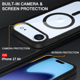 VAKIBO Megnatic Magsafe Black Coloured Soft with Hard back Back Cover Case With Camera Protection Ring Suitable for iPhone 17 Air
